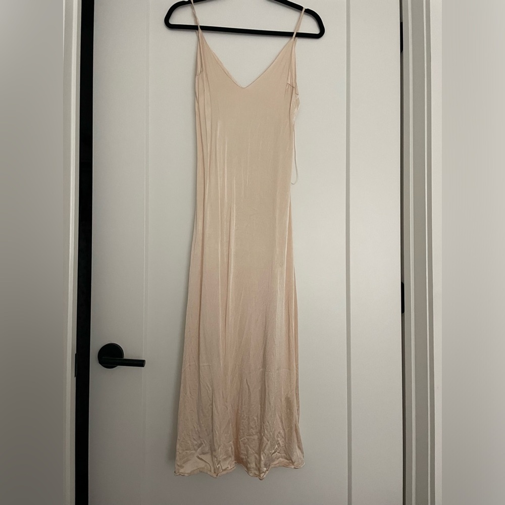 Zara Pink Satin Maxi Dress